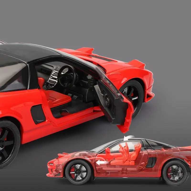 Diecast Model Cars 1/32 Honda Acura NSX NA1 JDM Racing Toy Car For Kid Diecast Vehicle Miniature Model Pull Back Sound Light Collection Gift Boys CL25