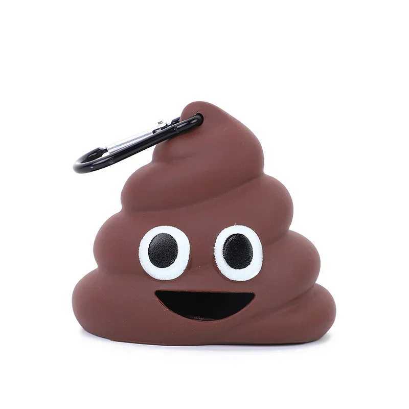Portable Pet Waste Bag Dispenser Dogs Cat Trash Carrier Soft Silicone Poop Bag Poop-shaped Storage Box Pet Cleaning ProductsXJ250104