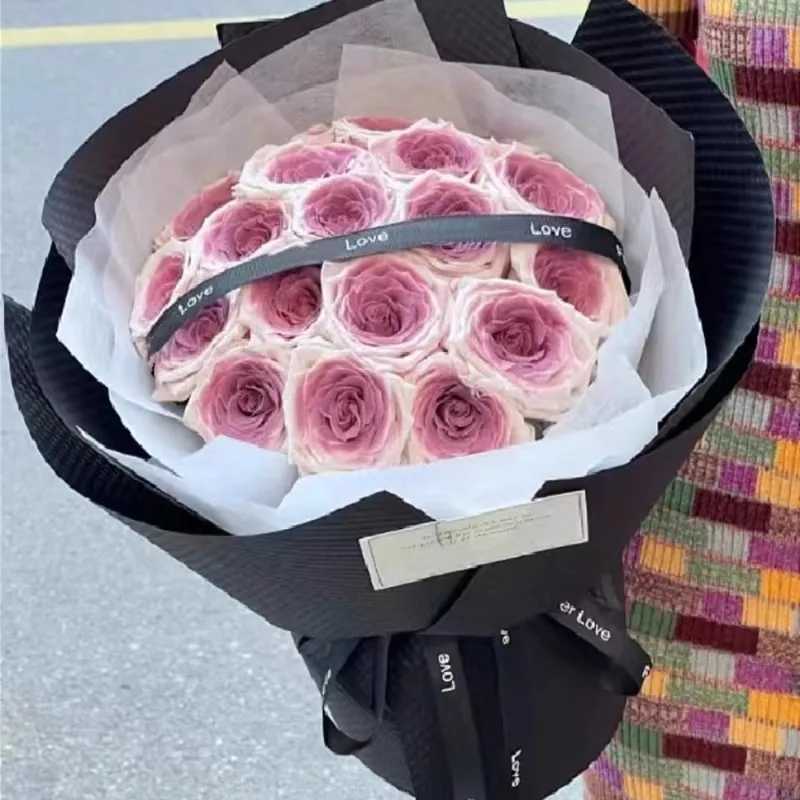 Plum Jam Eternal Flower Bouquet Silation Soap Rose Bouquet Birthday Gift for Girlfriend Qixi Valentines Day W250104