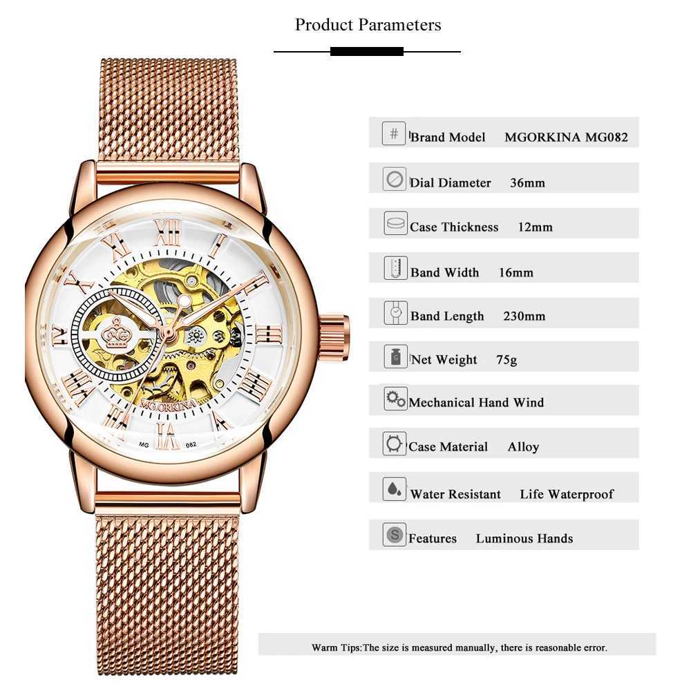 Reloj Mujer Montre Femme 2024 Silver Women Dr Women Stainless Steel Str Skeleton Automatic Machinery W250104