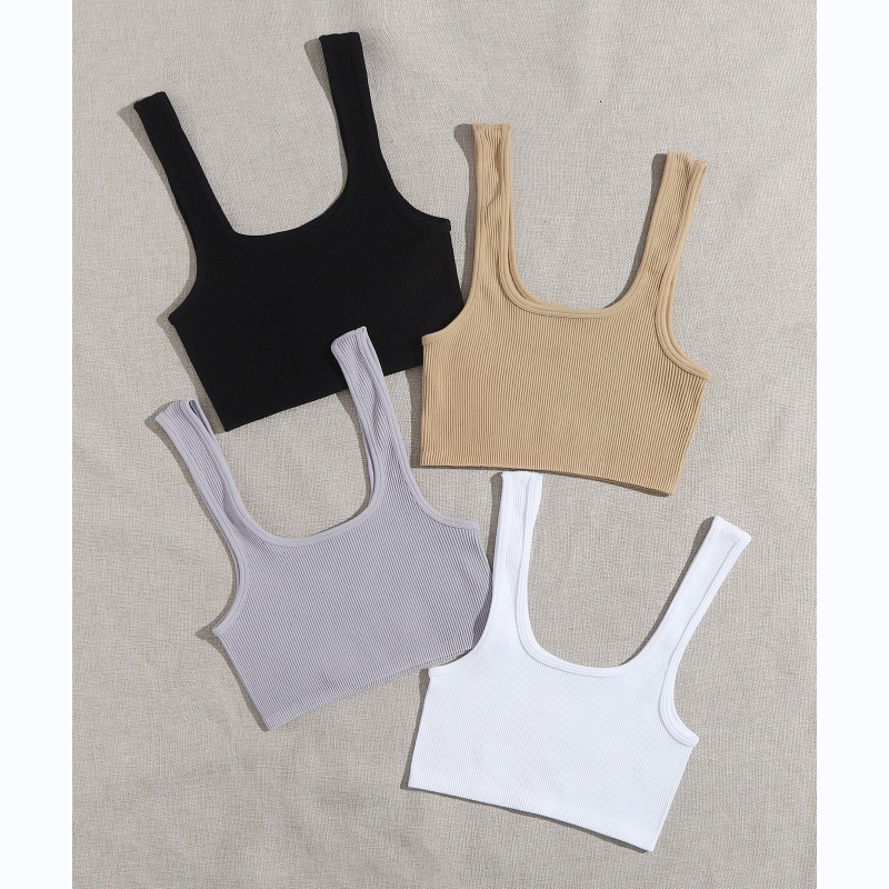 Women Tank Tops Streetwear Push Up Cropped Top For Female Padless Bralette Sexy Backless Gerie Fashion Solid Camisole Girl