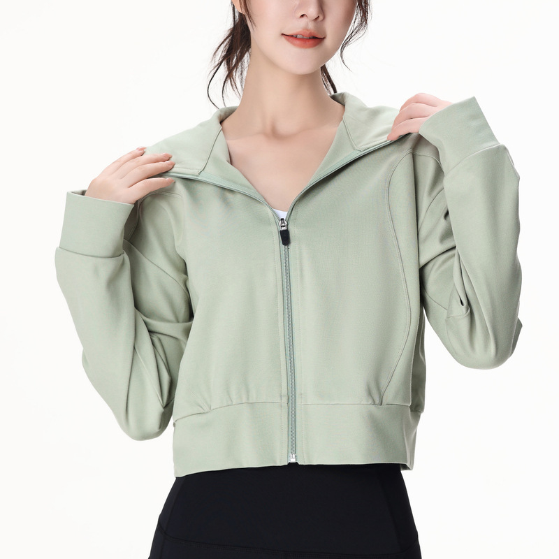 New Cotton Coat Winter Running Yoga Fiess Set Training Top Slim Fit Jacket Hoodie Women's