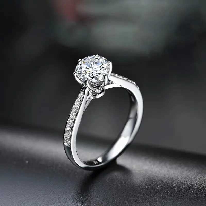 925 Sterling Silver Zircon Adjustable Engagement Rings For Women Wedding Elegant Jewelry Ladies Accories GiftsXJ250514