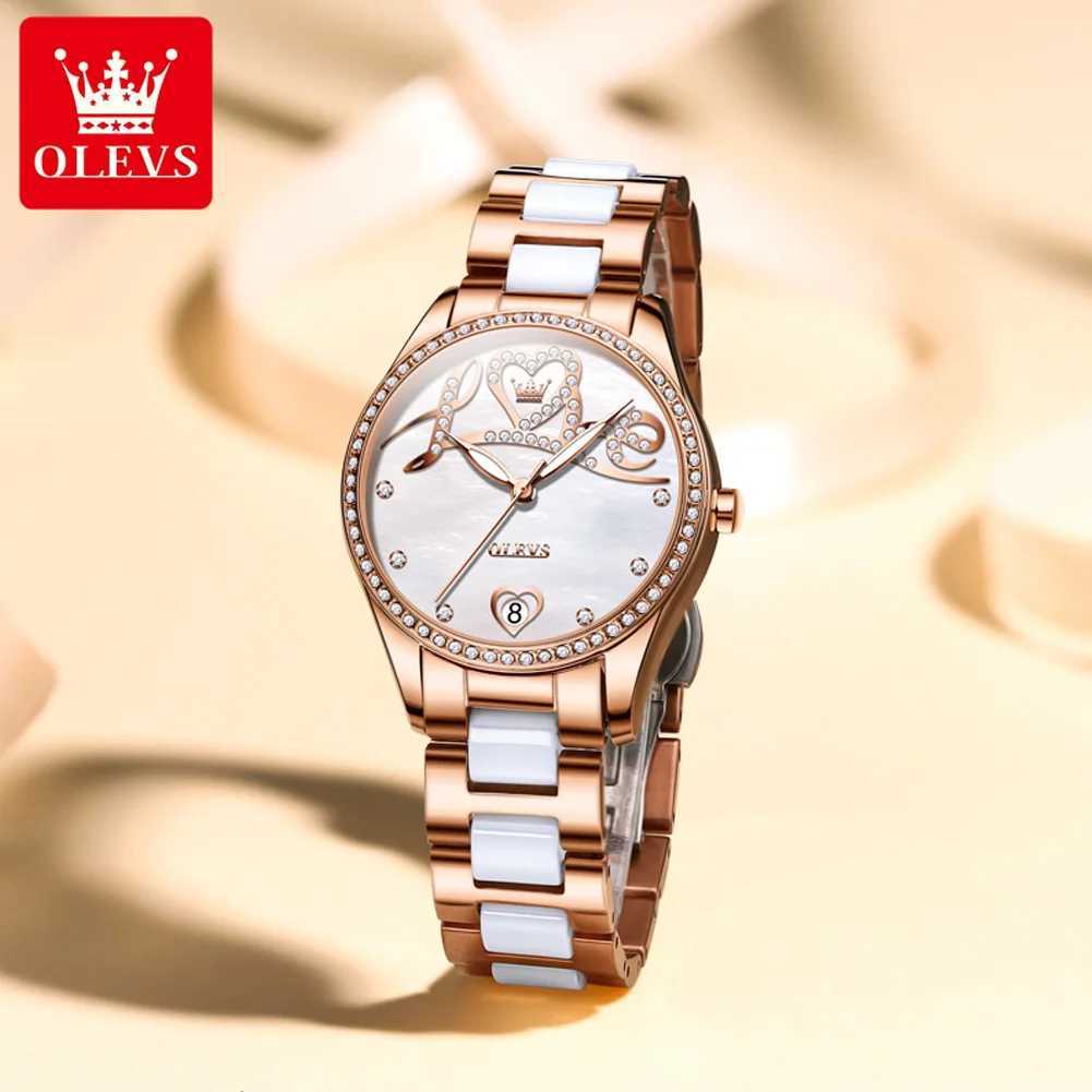 OLEVS 6686 Womens Original Dial Mechanical Wrist Waterproof Luminous Automatic Date Womens Reloj W250104