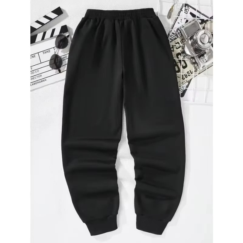 Mens pure cotton pants gym Y2k retro printed elements loose pattern casual jogging legs loose Versatile Drawstring 250103