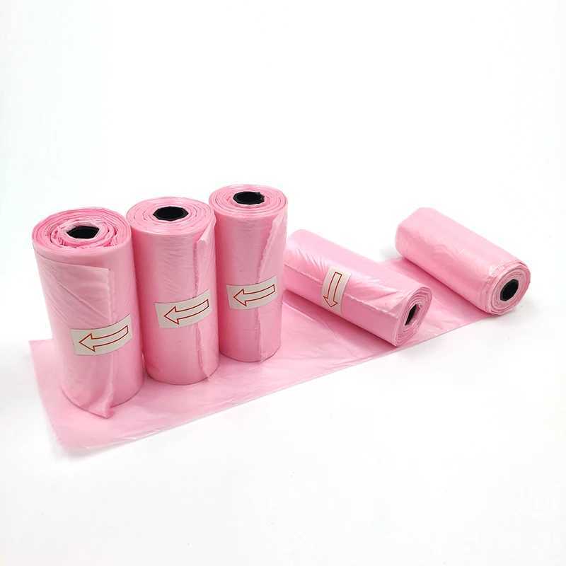 Pink Pet Dog Poop Bags 120rolls Dispenser Collector Garbage Bag Puppy Pooper Scooper Bag Small Rolls Outdoor Clean Pets SuppliesXJ250104