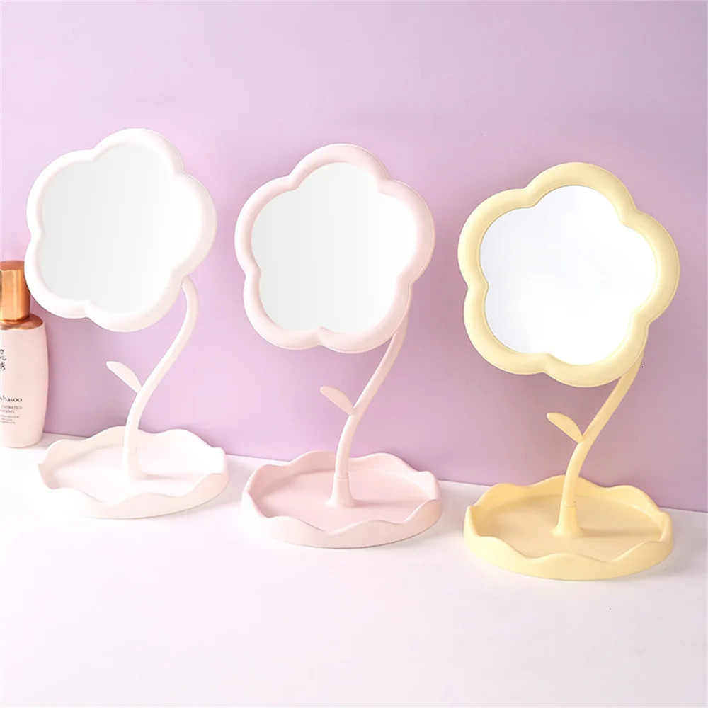 Desktop Sunflower Style Makeup Mirror For Girls Dressing Hanging Jewelry Beauty Mirror For Bedroom Dormitory Dressing Mirror 250103
