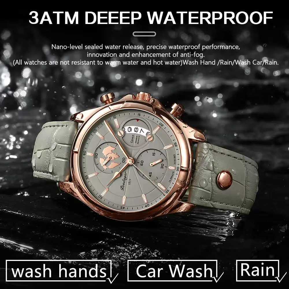 Poedagar luxury brand mens chronometer watch mens waterproof leather casual mens watch sports quartz mens watch W250104