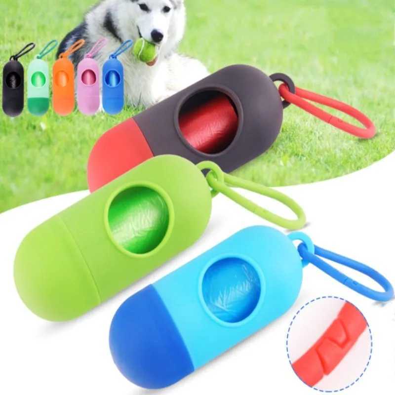 Dog Poop Bag Dispenser Pet Poop Pickup Bags Holder with 1 Roll 15Pcs Dog Waste BagsXJ250104