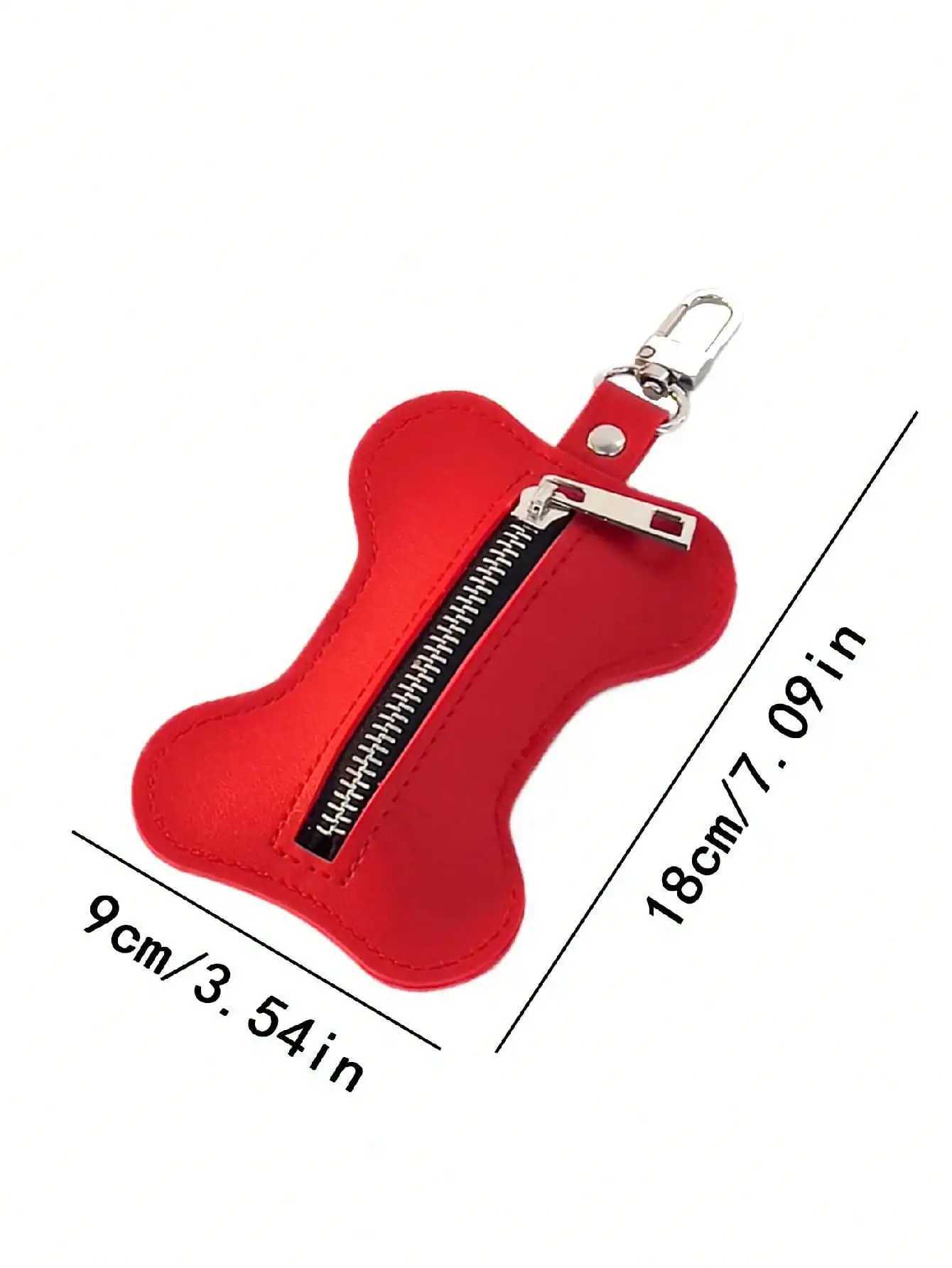 A Pu leather pet trash bag collection bag poop bag bone-shaped convenient bag goes out the beautiful fashion hanging bag accessoXJ250104