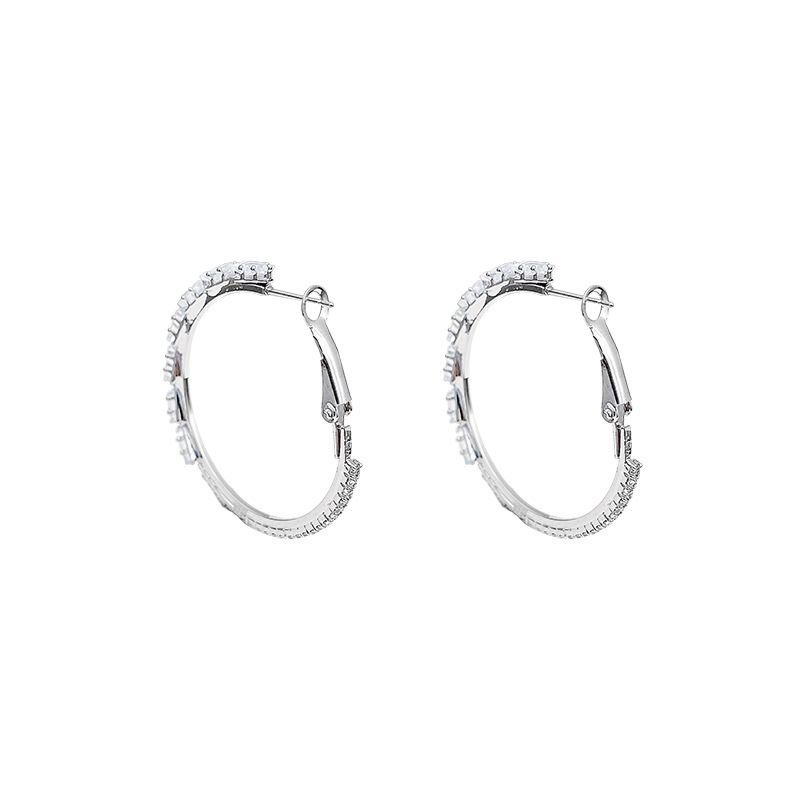 Big Zircon Hoop Earrings Huggie Diamond Ear rings for Women Fine Fashion Jewelry