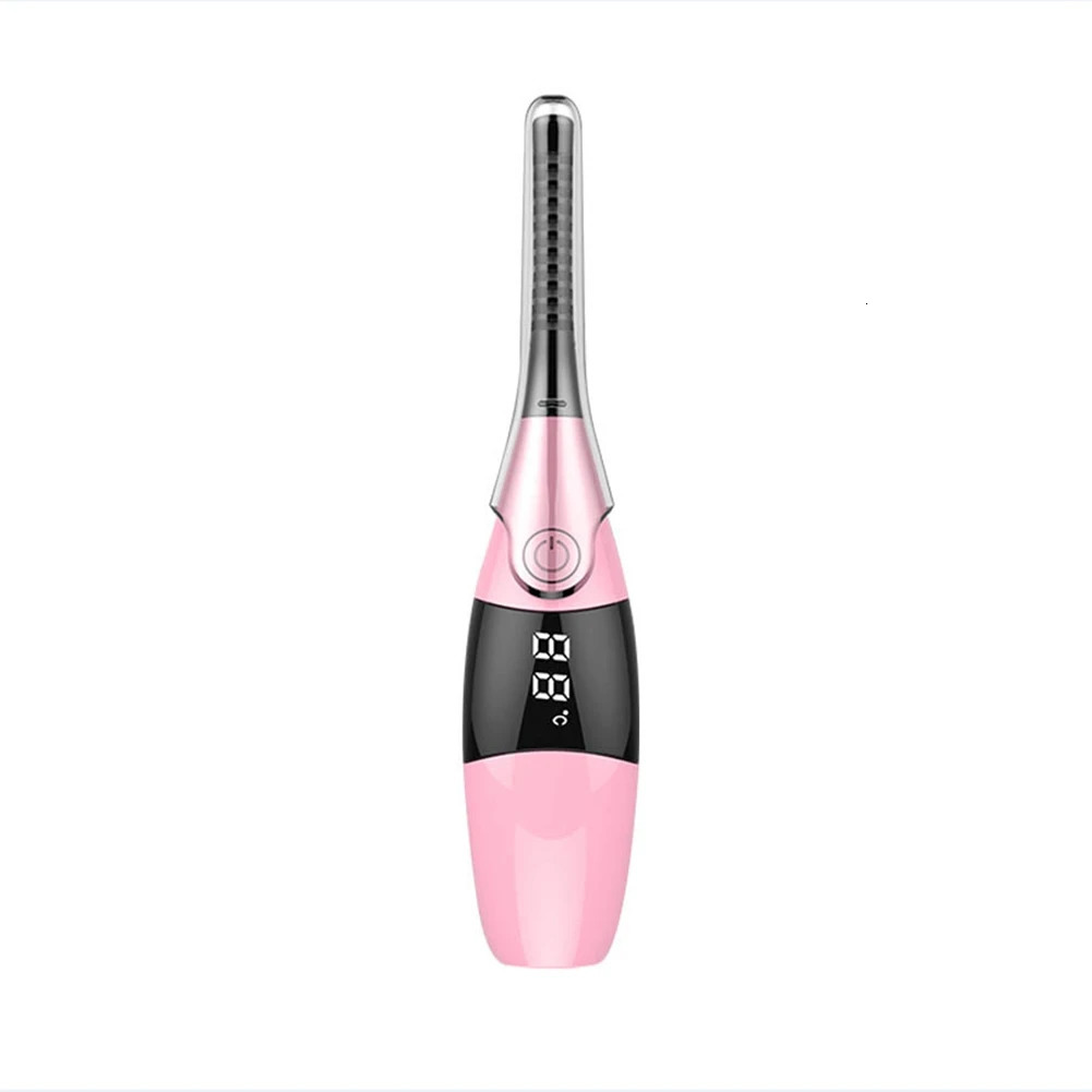 Heated Eyelash Curler Portable USB Rechargeable 4 Temperature Adjustable with LED Digital Display Styling Tool 241226