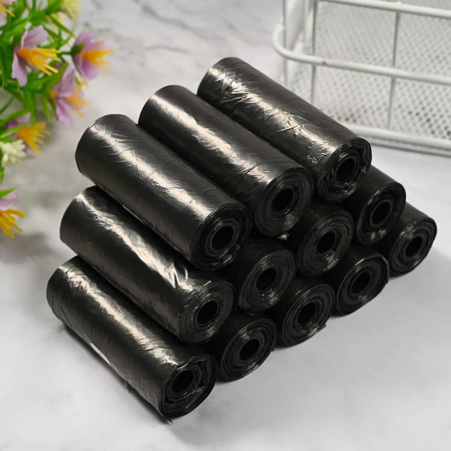 15Bags/Roll Pet Poop Bag Black Outdoor Portable Cleaning Bags Dog Poop Bag Dispenser Pet Supplies Pet ProductsXJ250104