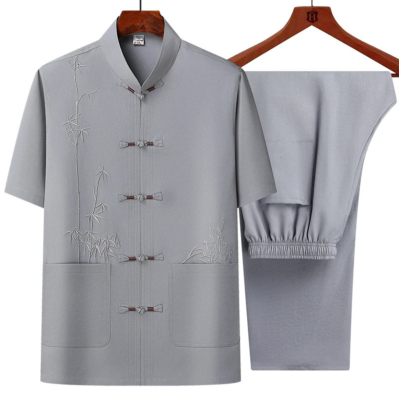 Mens sets Shirt trousers 2024 summer style fashion men shirt short sleeve shirt High quality shirts male Two Piece 250103