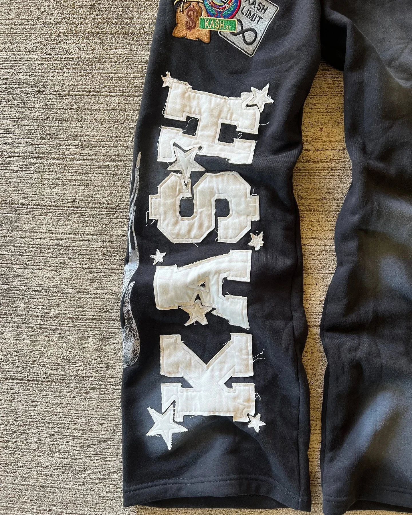 Y2k sports pants retro Harajuku Gothic letter patch double-layer loose elastic waist jogging casual pants 250103