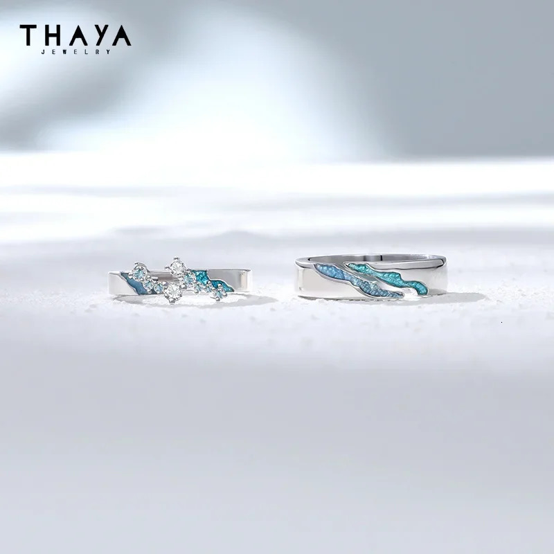 Thaya Real 100% S925 Sterling Silver Couple Ring Classic Crystal Rings for Women Jewelry For Wedding Engagement Jewelry 250103