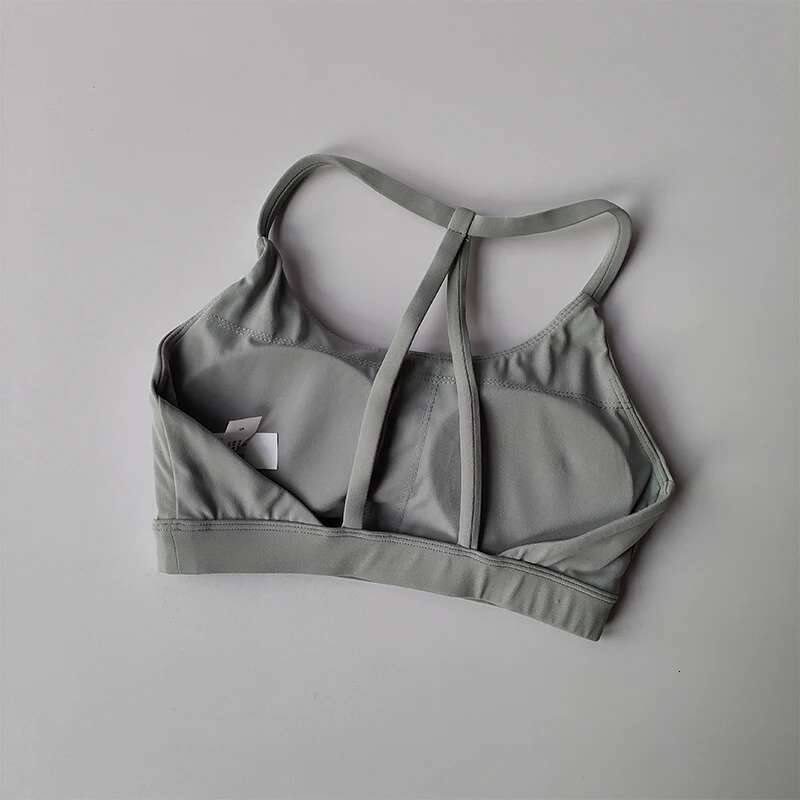 Nude Gathering Women's Sexy Back Shockproof Fiess Bra Quick Drying Pilates Training Sports Running Yoga Tank Top