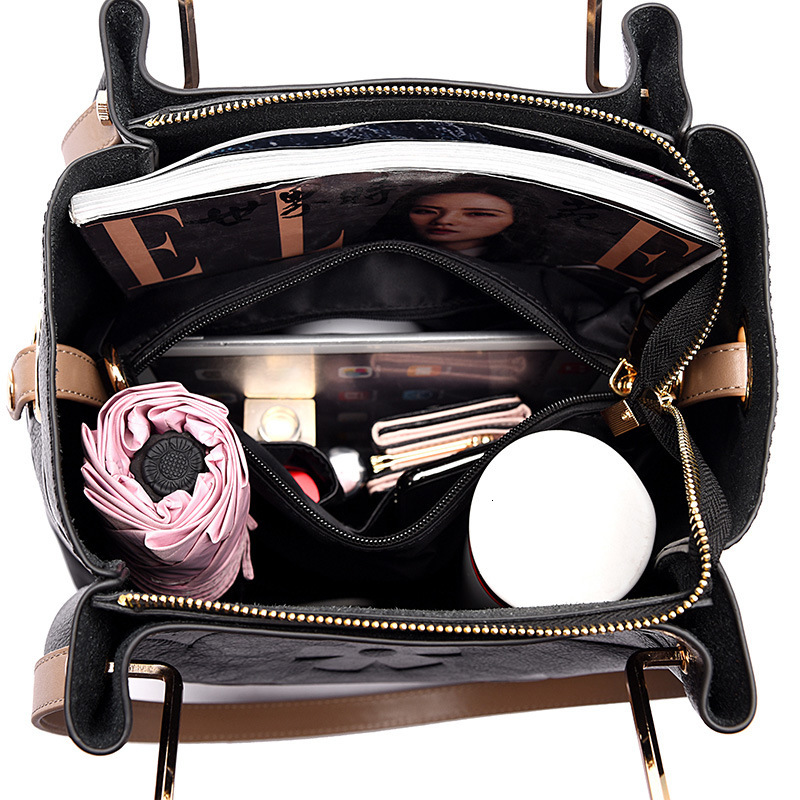 Female Hot Selling New Bucket Bag, High-End Fashionable Embossed Handbag, Large Capacity Mother And Child Shoulder Bag