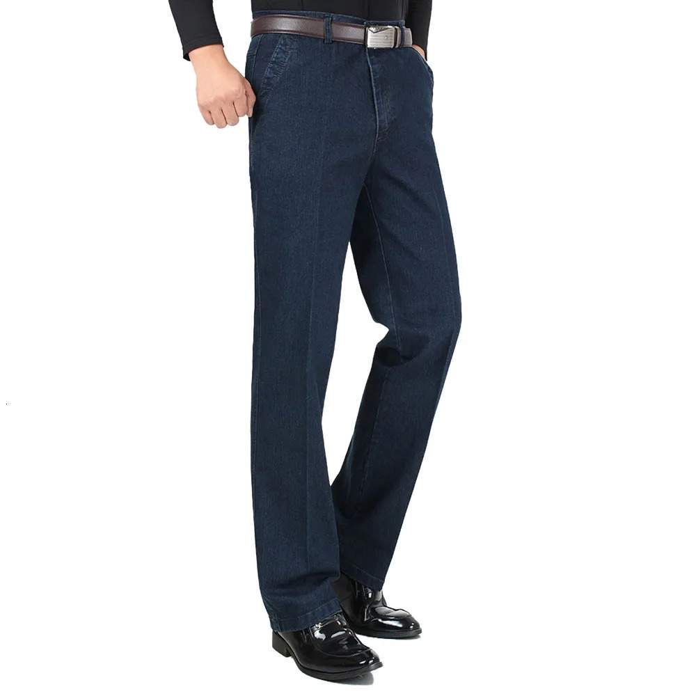 Arrival Stretch Jeans for Men Spring Autumn Male Casual High Quality Cotton Regular Fit Denim Pants Dark Blue Baggy Trousers 241230