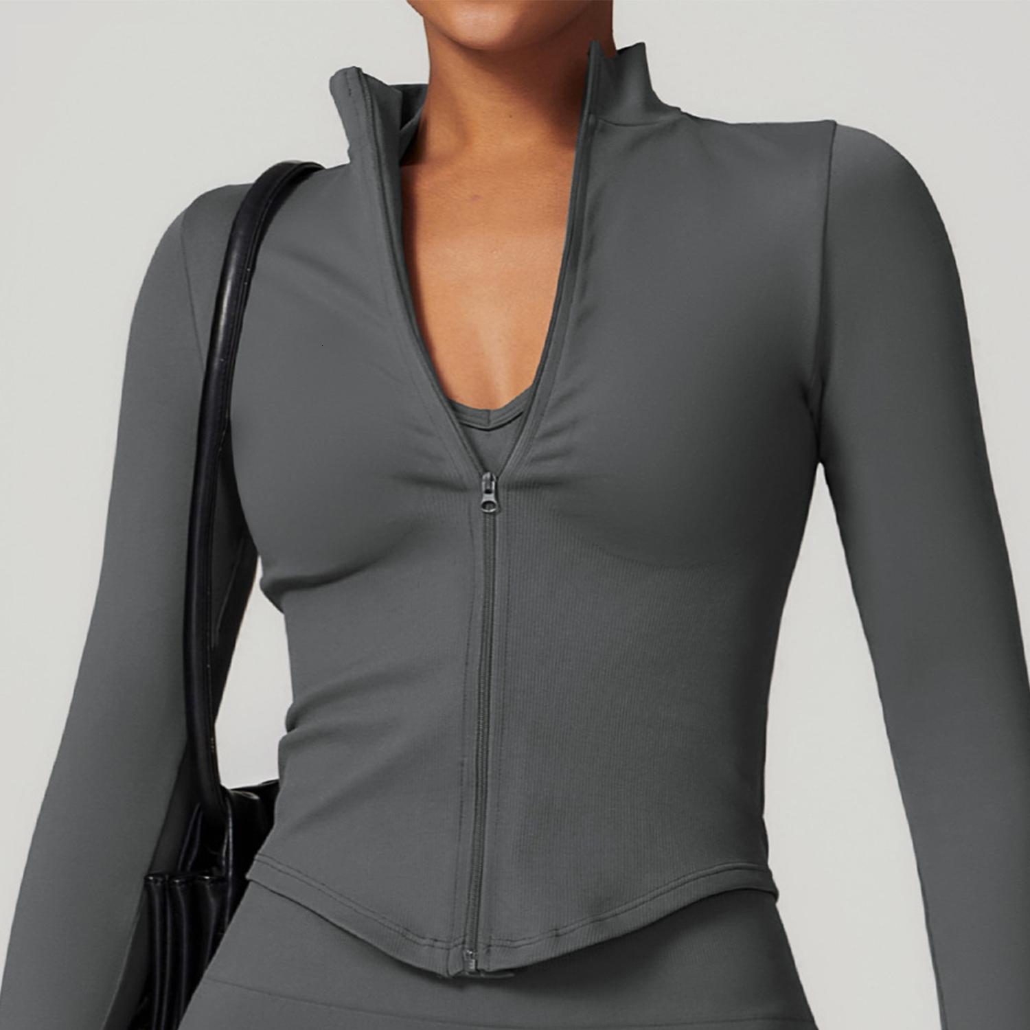 New Zipper Sports Top Women Long Sleeve For Fiess Seamless Coat Clothing Running Workout Tights Gym Tops Yoga Shirts