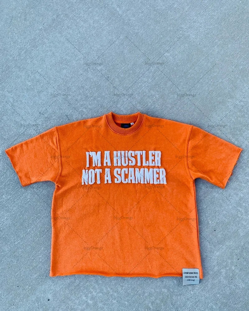 Y2k summer American street color round neck top letter printed short sleeved mens retro casual oversized T-shirt for women 250103