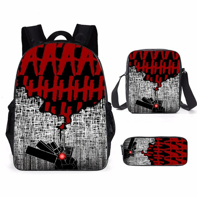 3Pc-Set Skibidi Toilet Children's Boy For Teenage Backpack Boys Girls Anime Cartoon School Bag Mochila