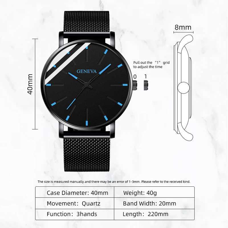 Minimalt Mens Fashion Ultra Thin ES Simple Mens Busin Stainless Steel Mesh Strap Quartz Wristband Relogio Masculino W250104