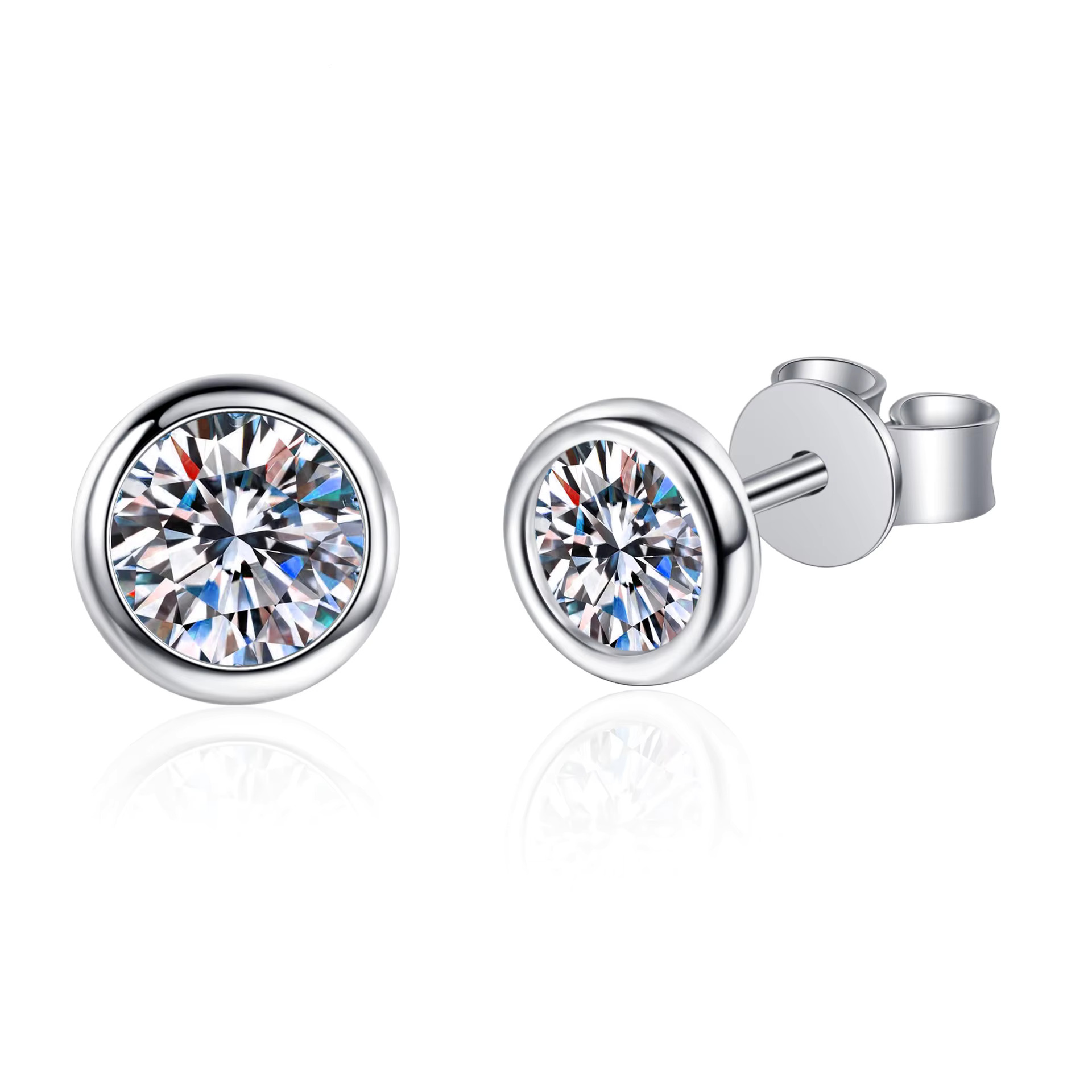 Ready To Ship GRA Moissanite Earrings Lab Dia S Sterg Sier Earring for Women Men Lovers Ear Stud 1CT 2CT