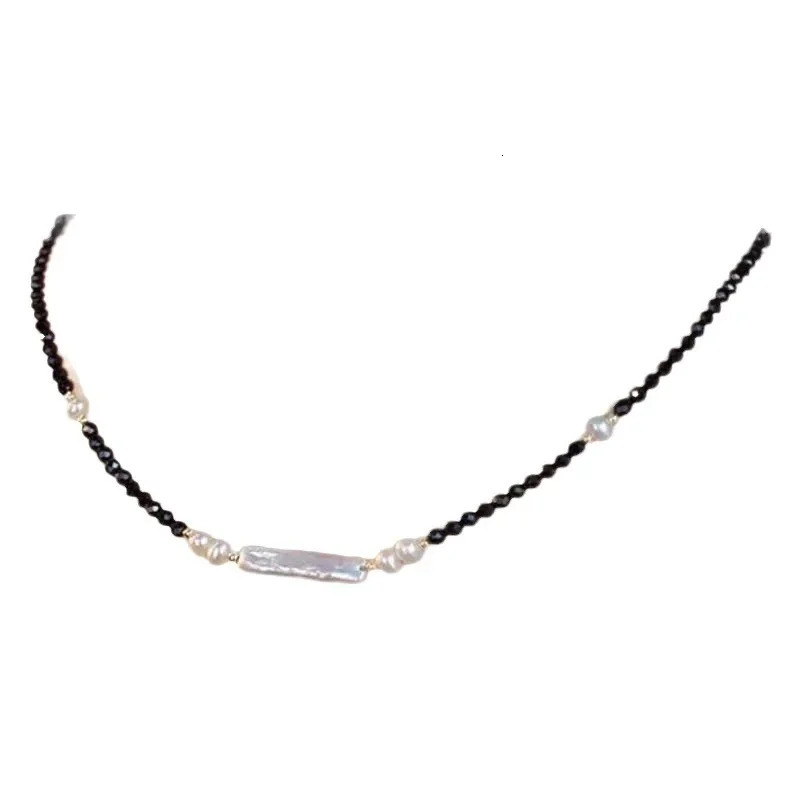 Baroque Long Pearl Bracelet Necklace Black Spar Niche Sense Womens Bracelet 250102