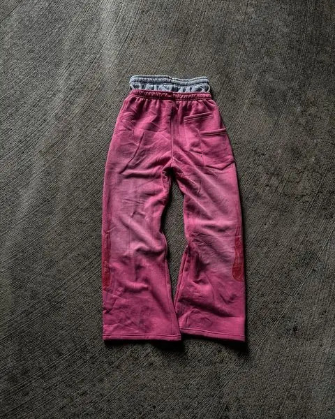 Commodity pants mens double elastic waist decal letter pattern Y2k runner mens loose and loose retro casual sports pants 250103
