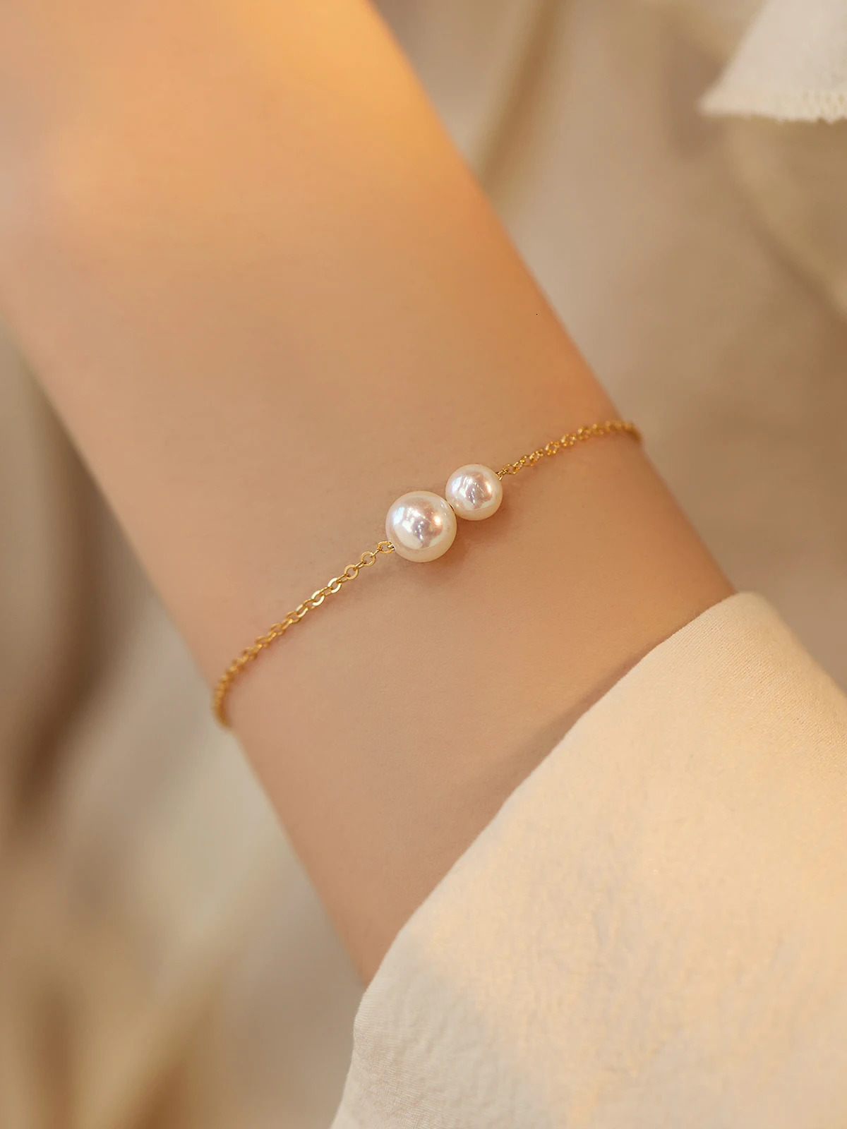 Lii Ji Real Pearl 14K Gold Filled Chain Bracelet Waterproof Jewelry Boho Bracelet Womens Bracelet 250102