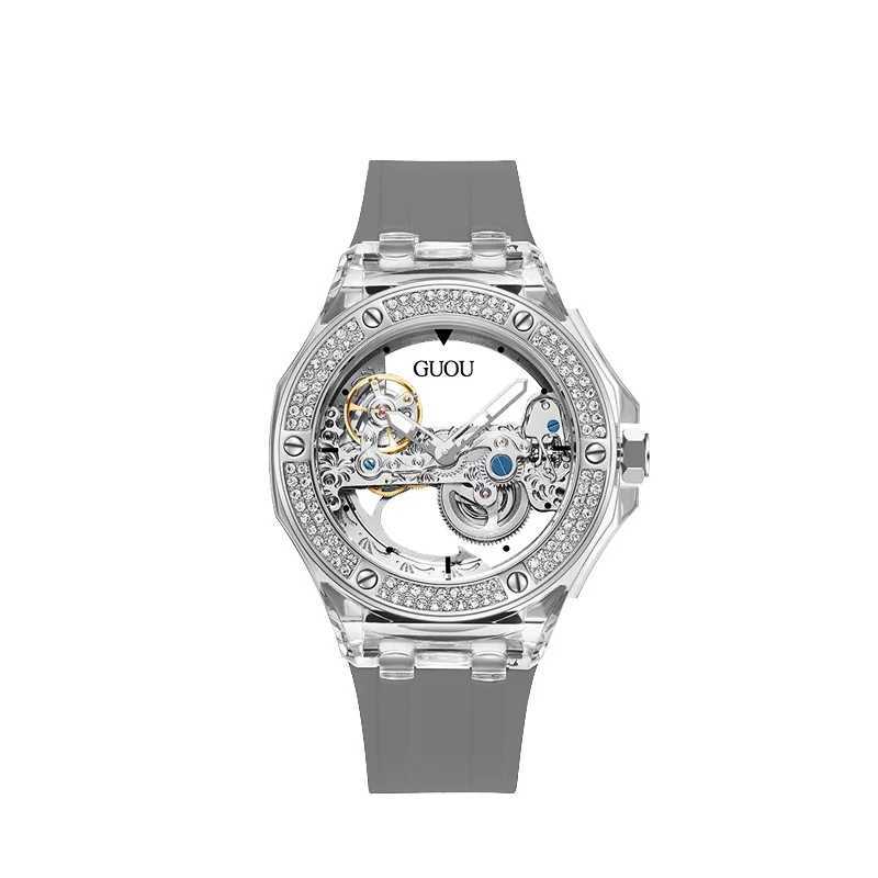 2023 Fashion Guou Top Brand Simple Female Waterproof Female Water Diamond Sile Te Trend Automatic Machinery W250104