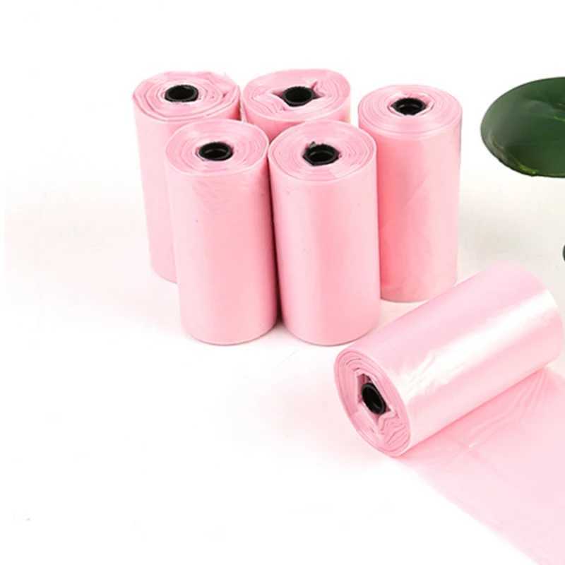 6 Rolls 90Pcs Pink Pet Dog Waste Poop Bag Dog Cat Waste Pick Up Cleaning Bag Pet Shit Bags Walking Household Garbage BagsXJ250104