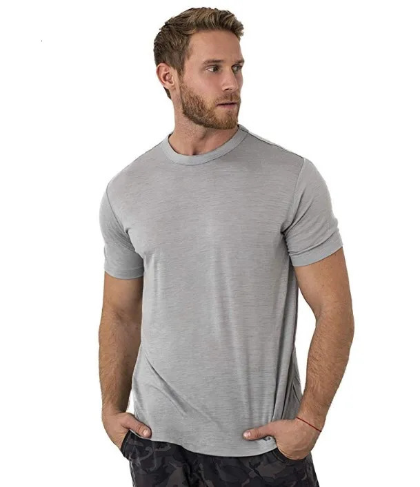 100% Merino Wool T Shirt Men Merino Wool T Shirt Base Layer Merino Wool Shirt Soft Wicking Breathable Anti-Odor No-itch USA Size 241224