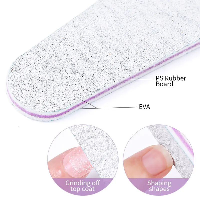 5PCs Professional Half Moon Nail File 100180 Sandpaper Sanding Polishing Files Equipment Manicure Buffer Art Tool 241230