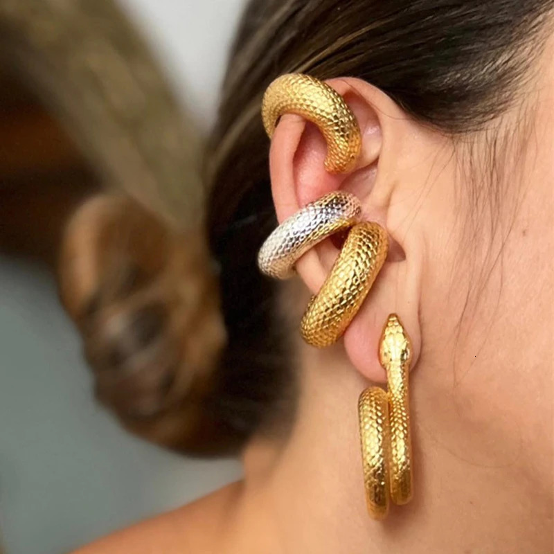 High-quality Stainless Steel Thick C Shaped Cuff Ear Clip Earring No Pierced Cartilage Earrings for Women Colorfast Jewelry 250103