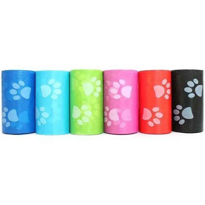 10 Rolls Paw Printing Dog Poop Bag Large Cat Waste Bags Doggie Outdoor Home Clean Refill Garbage Bag 15 Bags/ RollXJ250104