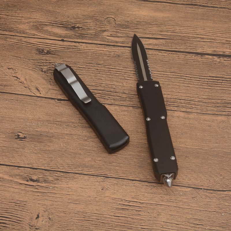 High End Knife D2 Titanium Coated CNC Aviation Aluminum Handle Outdoor Camping Hiking Survival Tactical Knives with Nylon Bag 2 Blade Styles
