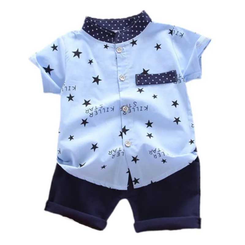 New Summer Baby Clothes Suit Children Boys Casual Shirt Shorts 2Pcs/Sets Infant Outfits Toddler Fashion Costume Kids TracksuitsXJ250104
