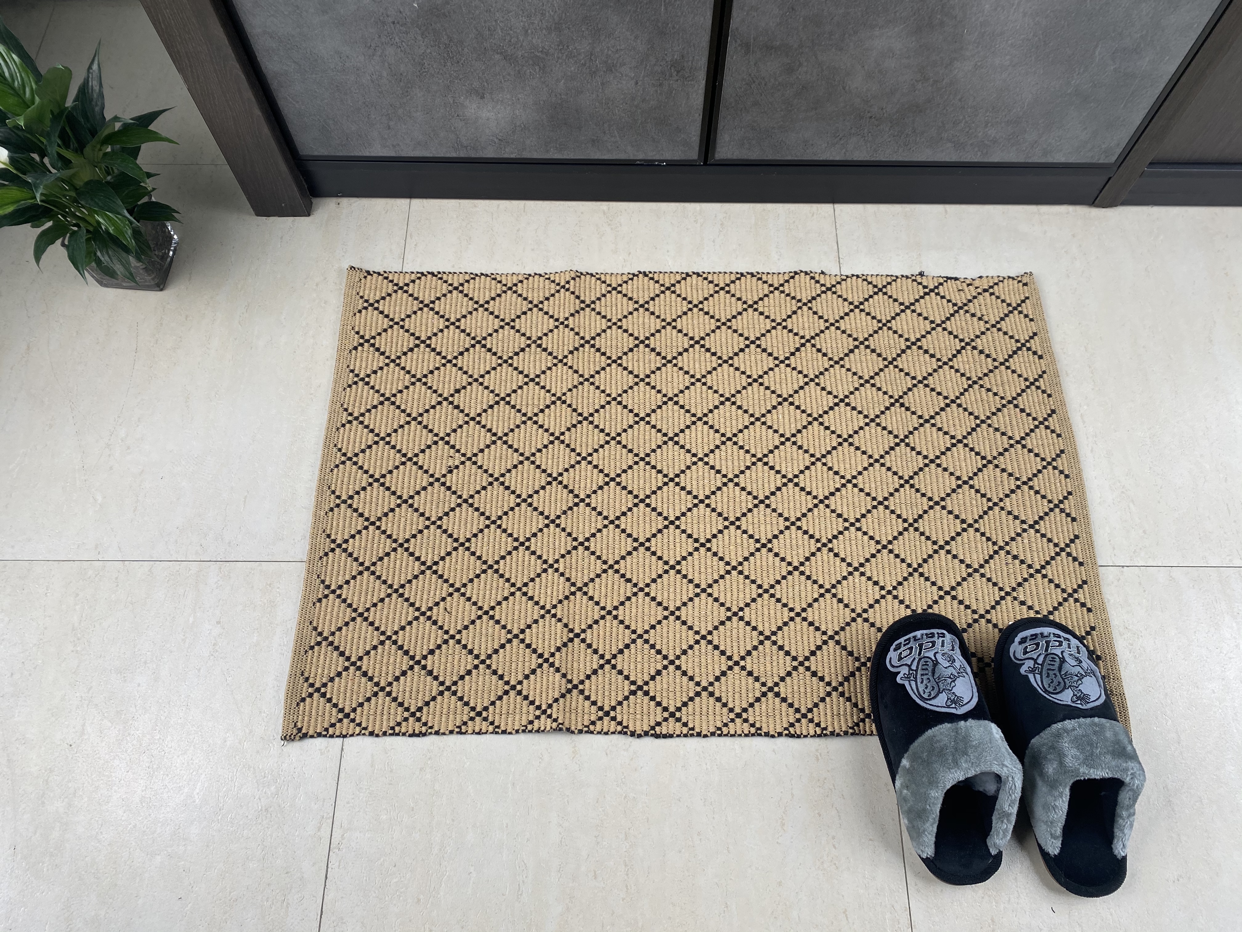 Sophisticated Hand-Woven Cotton Floor Mats - Versatile Design Addition for Modern Living Spaces