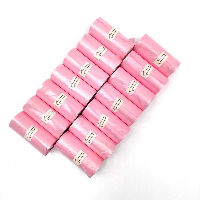 Pink Pet Dog Poop Bags 120rolls Dispenser Collector Garbage Bag Puppy Pooper Scooper Bag Small Rolls Outdoor Clean Pets SuppliesXJ250104