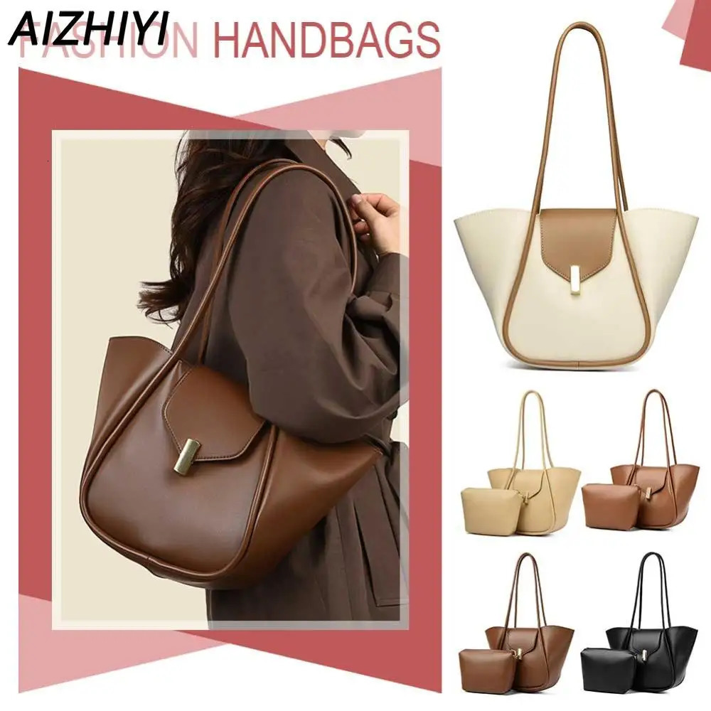 Women PU Shoulder Bag Fashion Carrying Bag Large Capacity Minimalist Handbags Hasp Closure Slouchy Tote Bag Daily Commuting Bag 250103