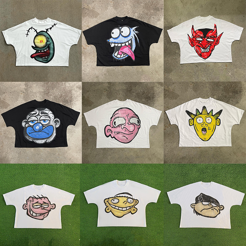 mens t shirt designer Mens Summer Designer ins Cartoon printing Couple Street Loose Letter shirt fashion tees womens tops cotton tshirts wholesale tee size S-XL