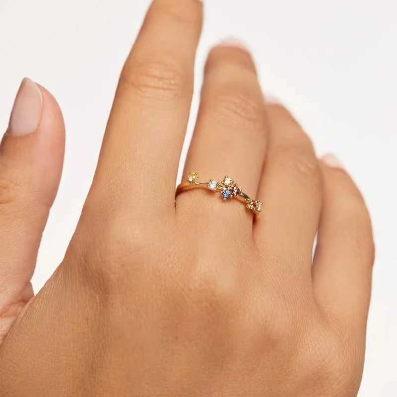 New 925 Sterling Silver Colorful Zircon Ring Shining Glamour Ring She Ring Birtay Party Gift for Women Fine JewelryXJ250104