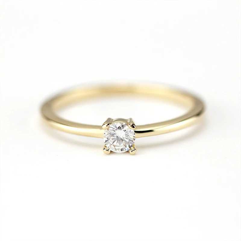 J 18K Gold Zircon Simple Round Rings for Women Real 925 Sterling Silver Original Party Wedding Luxury Quality Fine JewelryXJ250104