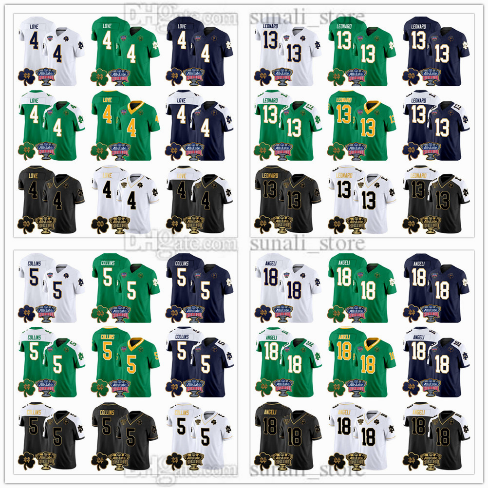 2024/25 Sugar Bowl NCAA Notre Dame Fighting Irish Football Jerseys 13 Riley Leonard 4 Jeremiyah Love 5 Beaux Collins 18 Steve Stitched Men Women Youth