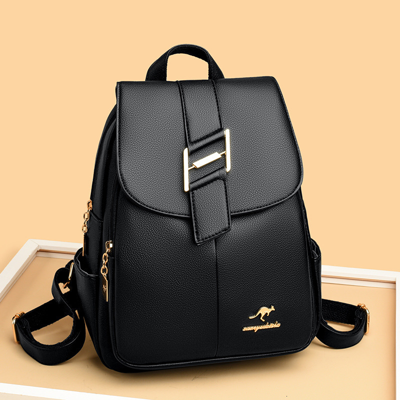 Shoulder For Women 2024 New Trendy Korean Version Fashionable Versatile Women's Soft Leather Large Capacity Backpack Travel PU Bag