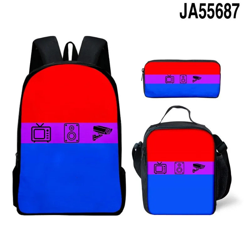 3Pc-Set Skibidi Toilet Children's Boy For Teenage Backpack Boys Girls Anime Cartoon School Bag Mochila