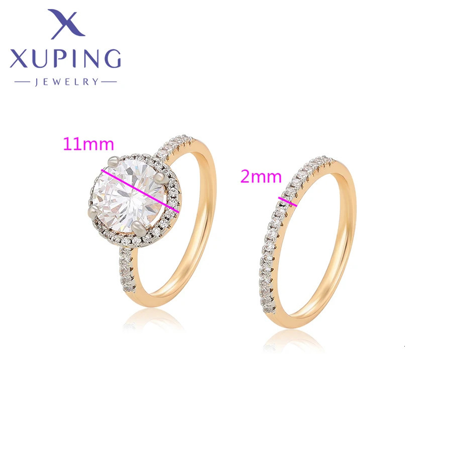 Xuping Jewelry Fashion Round Couple Ring Set Gold Plated Rings for Men Women Wedding Gift Party Gift X000755118 250103