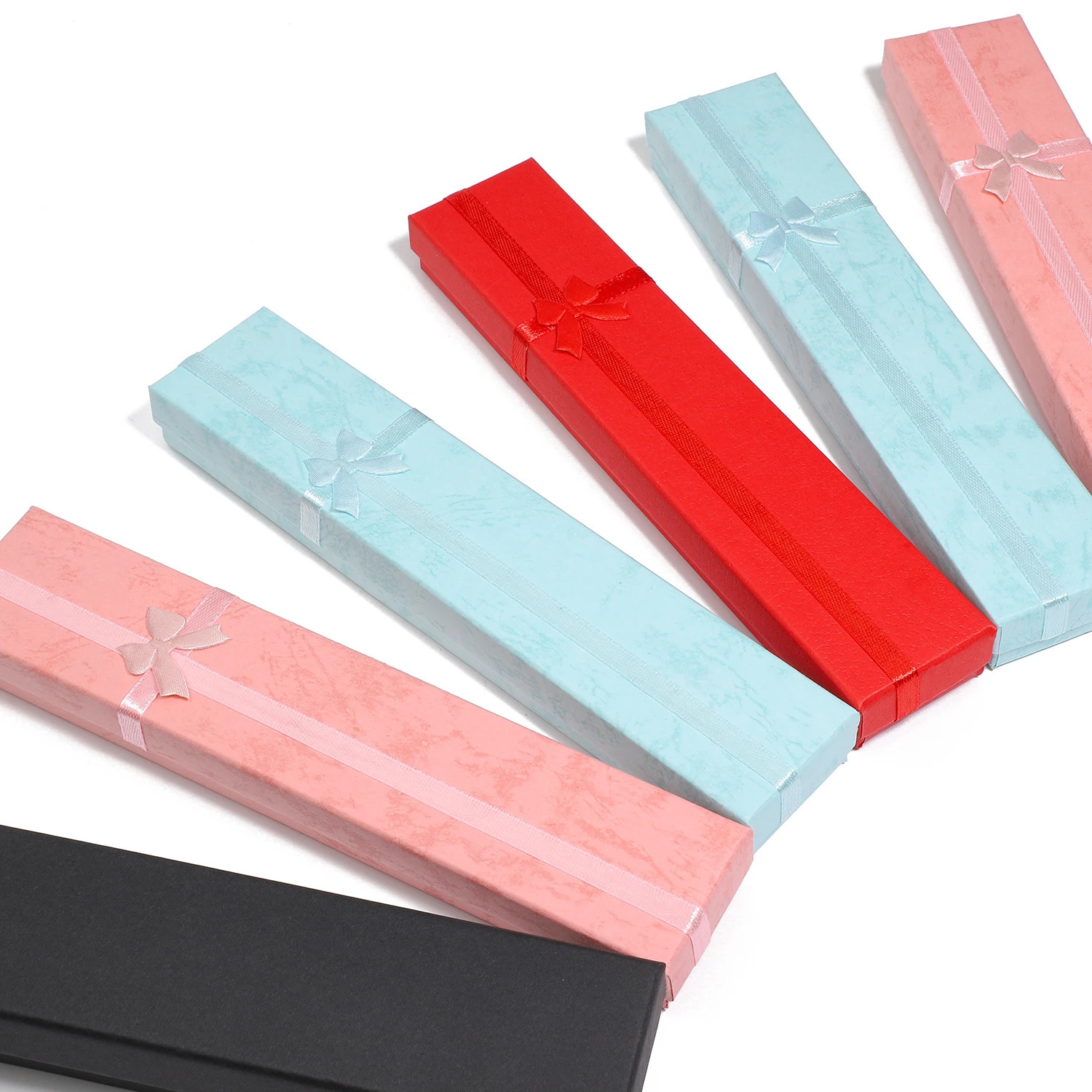 12PCS Elegant Bowknot Jewelry Box Earring Necklace Storage Paper Organizer Bronzing Display Gift 241225